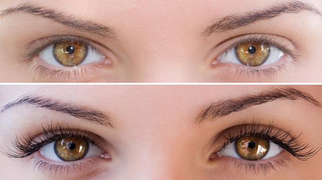 Cils naturels rehaussés et teintés